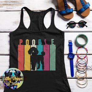 Poodle Women&#39;s Racerback Tank Dog lover gift Standard Poodle mama shirt Modern art dog gift Dog mom shirt cute Doggy mama gift dog Mom gifts