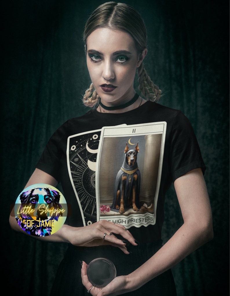 Doberman Pinscher Tarot Halloween Tshirts Dog Lover Gift Witchy Gifts