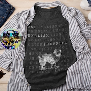 Old English Sheepdog graphic tee shirts dog lover shirt Sheepdog t-shirt Sheepdog gift English Sheepdog mom dog mom shirt dog dad gift shirt