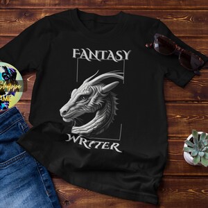 Fantasy writer graphic tee shirt writer gifts author gifts writing t-shirts novelist gift writer shirts author shirts Fantasy author tshirts