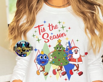 Retro Christmas Sweatshirt Midcentury Modern sweater Winter Sweatshirt Cozy Sweater Vintage inspired shirt 1950s style shirt Christmas gifts