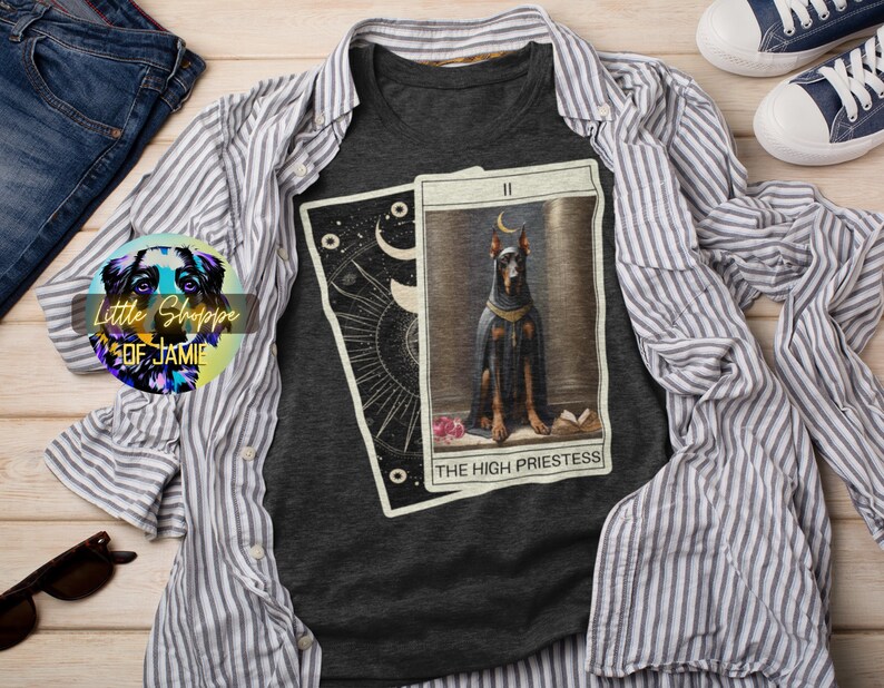 Doberman Pinscher Tarot Halloween Tshirts Dog Lover Gift Witchy Gifts
