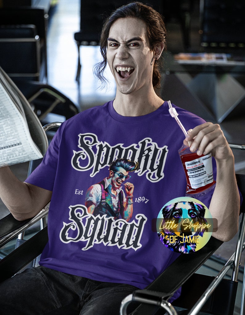 Halloween Hipster Vampire Graphic Tee Shirt Group Party Shirt Men's