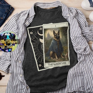 German Shepherd tarot Halloween t-shirts dog lover gift witchy gifts tarot reader Magician tarot card wiccan shirts divination gifts psychic