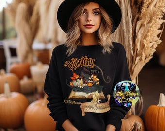 サムハインの祝福スウェットシャツ 魔女の贈り物 ウィッカンのシャツ サムハインの贈り物 ハロウィンセーター ウィッカの魔女のシャツ ハロウィンシャツ ヘッジグリーンの魔女の贈り物
