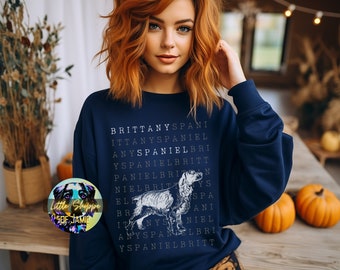 Brittany Spaniel graphic sweatshirt dog lover shirt Spaniel sweaters Brittany Spaniel mom dog shirts Brittany Spaniel dad gift Cozy Sweaters