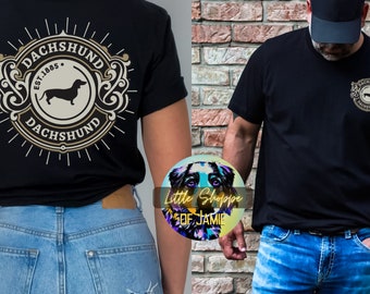 Dachshund graphic tee shirt Wiener Dog gift dog lover gifts Dachshund dad tshirt Wiener Dog mom gift Vintage inspired Western Wear Victorian
