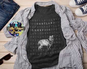 Chien de berger des Shetland tee shirts pour amoureux des chiens t-shirt Sheltie cadeau Sheltie maman sheltie chien maman chemises chien cadeau papa sheltie t-shirt