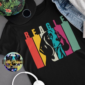 Beagle silhouette graphic tee shirt Beagle owner gift modern pop art streetwear colorful t-shirt dog lover gift Beagle shirt Beagle mom gift