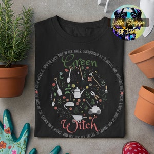 Green witch shirts witchcraft wiccan gifts pagan shirts goblincore clothing witchy t-shirt forest witch cottagecore shirts gardening shirts