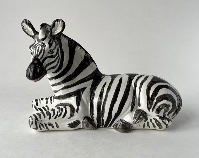 Vintage Ceramic Zebra Mid Century Safari Animal Figurine Etsy