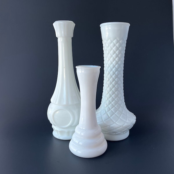 Milk Glass Bud Vase Etsy