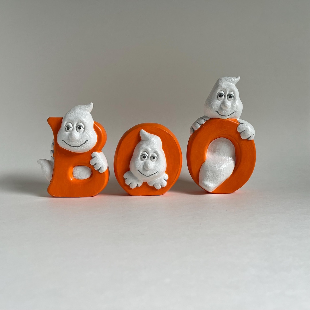 Vintage 'BOO' Ceramic Ghost Halloween Decorations - Etsy