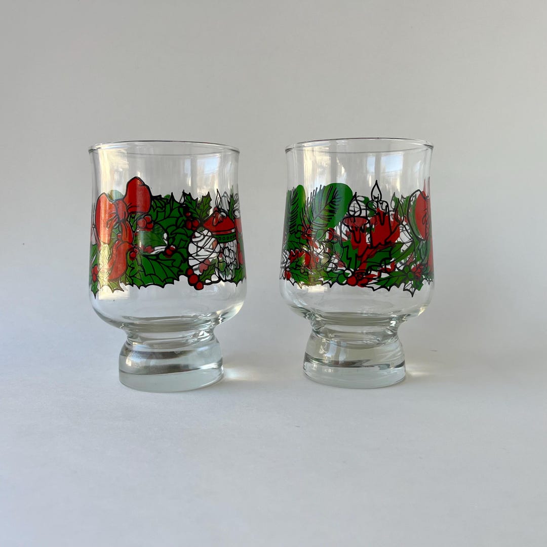 Vintage Christmas Drinking Glasses