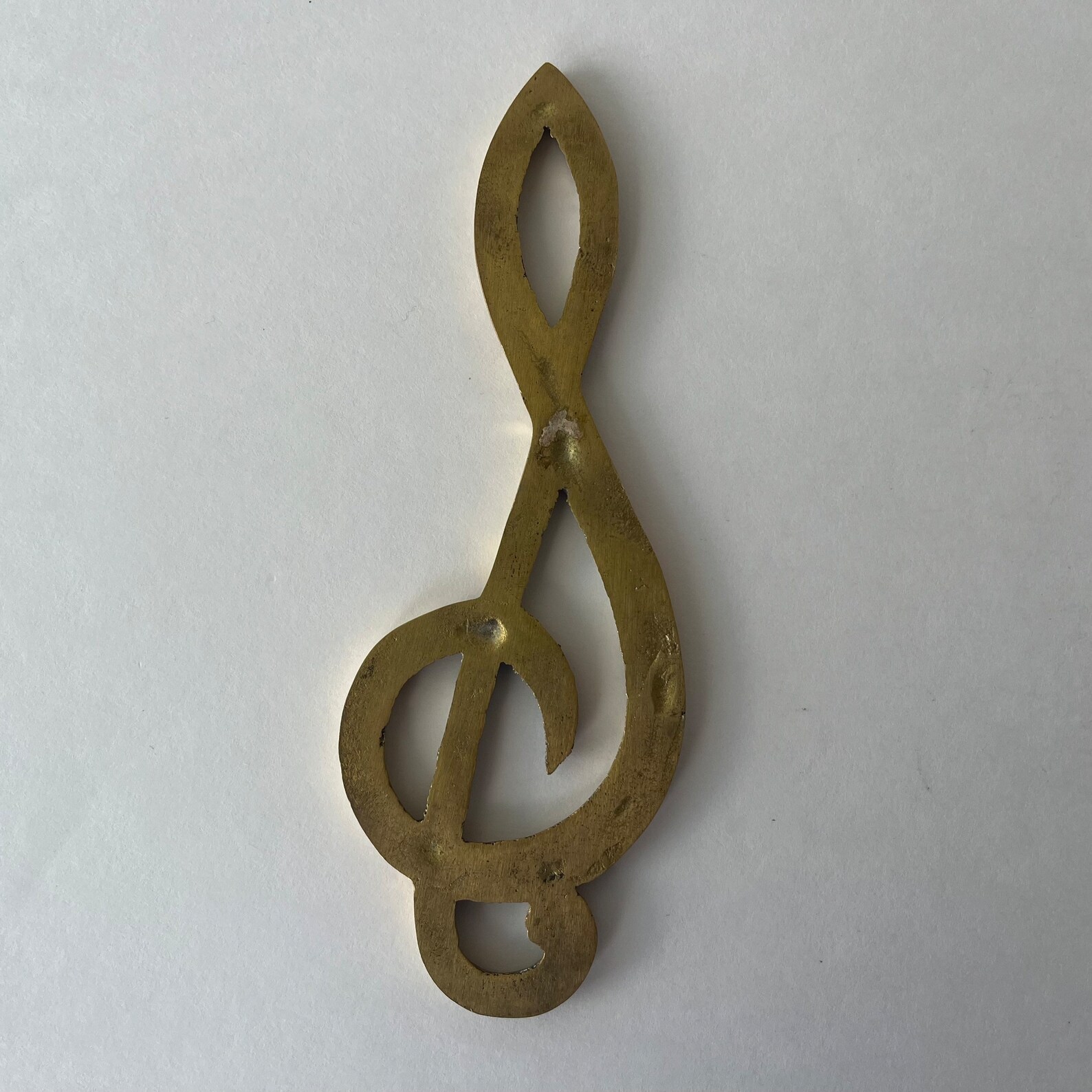 Vintage Brass Treble Clef Retro Music Note Paperweight Desk Etsy
