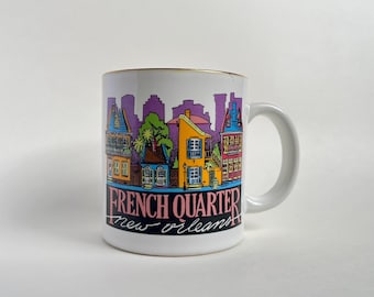 Vintage French Quarter Mug, New Orleans Louisiana Souvenir Coffee Cup