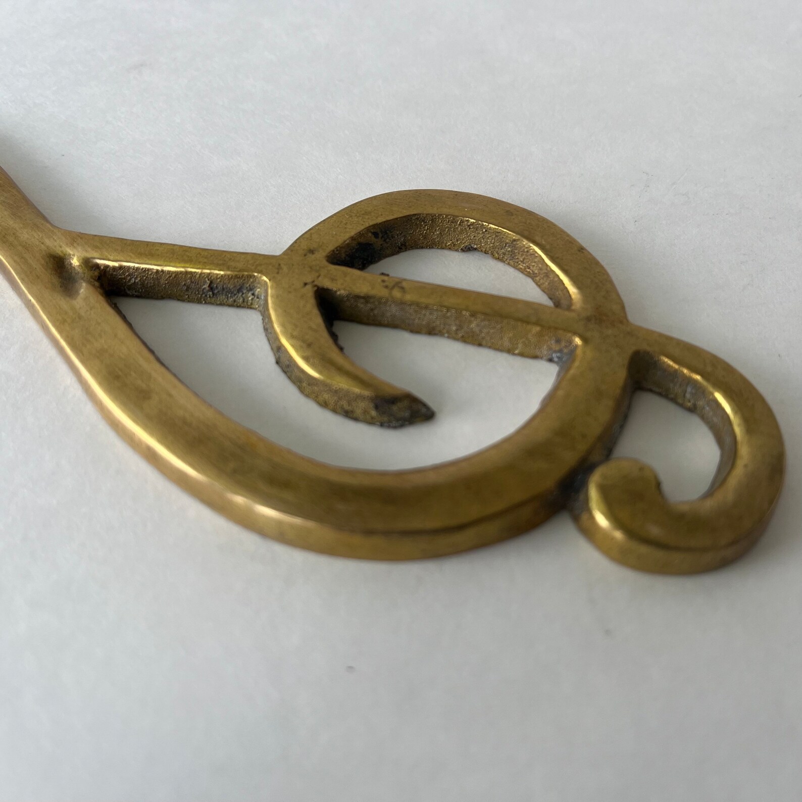Vintage Brass Treble Clef Retro Music Note Paperweight Desk Etsy
