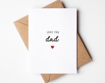 Love You Dad Fathers Day Card, Personalised Fathers Day Card For Dad, Simple Dad Birthday Card, Daddy Thank You Card For Special Dad