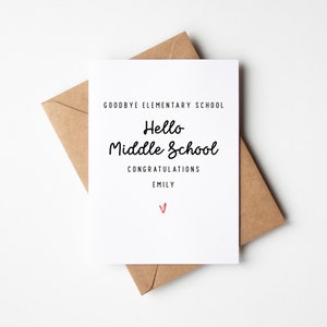 Elementary School Graduation Card, For Girl, For Boy, Cute Elementary School Graduation Gift, Personalized Name, For Daughter, For Son