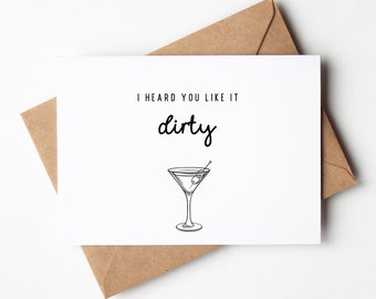 Dirty Martini Birthday Card, Funny Martini Card, Gift Alcohol Rude, Snarky Card for Her/Him, Personalized