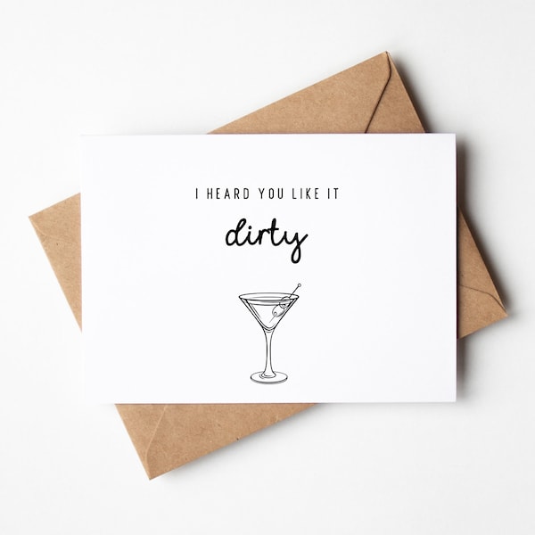 Dirty Martini Birthday Card, Funny Martini Card, Gift Alcohol Rude, Snarky Card for Her/Him, Personalized