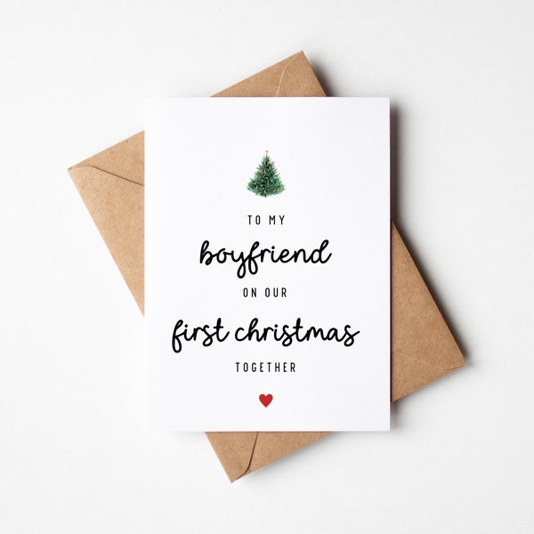 Boyfriend First Christmas Card, To My Boyfriend On Our First Christmas Together, 1st Christmas Card