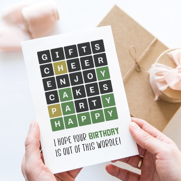 Wordle Happy Birthday Card Instant Download, Funny Cute Card for Her/Him, Wordle Lover Birthday Card,Card for Game Lovers, Gift for Her/him,