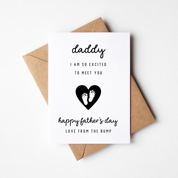 New Dad Father's Day Card, Happy Fathers Day From The Bump Gift, Future Dad Greeting Card, From Unborn Child Folded Card, Future Dad Gift