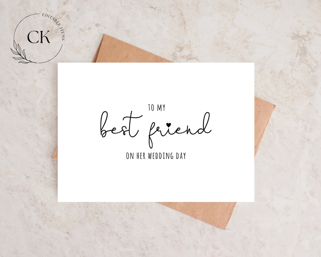 To My Best Friend on Her Wedding Day, Wedding Day Gift, Wedding Gift