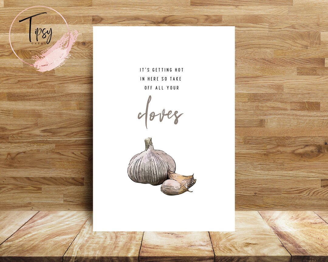 Take off All Your Cloves, Pun Funny Card for Him/her, Simple Etsy