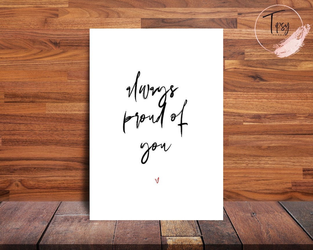 Always Proud of You Card Encouragement Card Well Done Card - Etsy