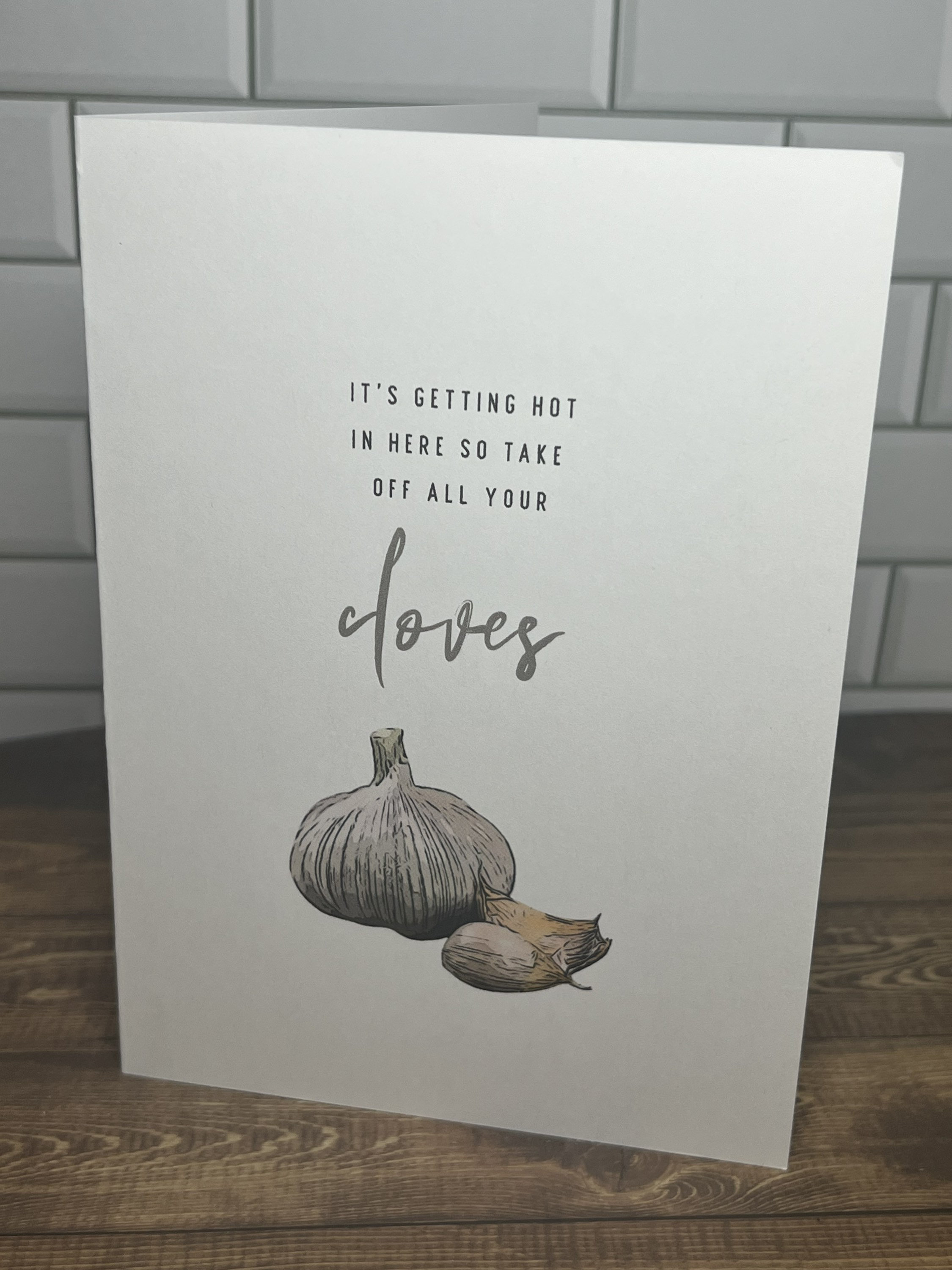 Take off All Your Cloves, Pun Funny Card for Him/her, Simple Etsy