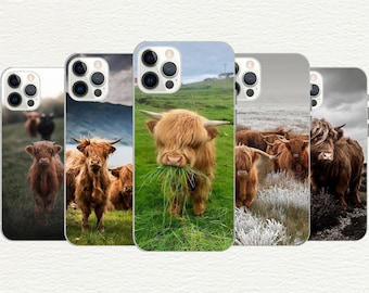 Highland Cow Phone Case, Scottish Cattle, Customizable TPU Covers for for Samsung Galaxy and Google Pixel Models