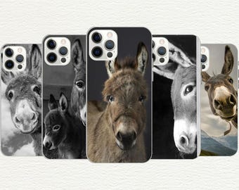 Funny Donkey Phone Case, Donkey Lover Gift, Cute Animal Case, Iphone 16, 15, 14, 13, 12, 11, X, SE, Samsung Galaxy S, A, Custom Phone Case