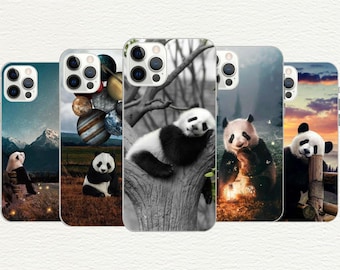 Cute Panda Phone Case Personalized Name Cover for iPhone 16 Pro