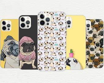 Pug Phone Case: Custom UV Print TPU Cover, Dog Lover Gift