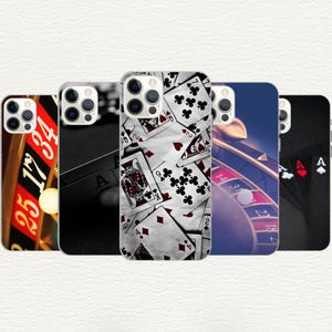 ポーカー プレイヤーの携帯電話ケース、ルーレット ギフト、カジノ ライフ、トランプ、iPhone 16、15、14、13、12、11、X、SE、Galaxy S、A、カスタム携帯電話ケース