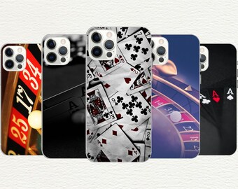 Funda de TPU para teléfono de casino, cartas de póker y ruleta