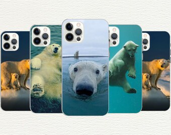 Polar Bear Phone Case, Polar Life Gift, Cute Polar Animals Case, Iphone 16, 15, 14, 13, 12, 11, X, SE, Galaxy S, Note, A, Custom Phone Case