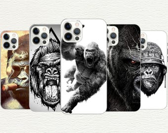 Custodia per telefono Fierce Gorilla: TPU stampato UV, regalo per la fauna selvatica
