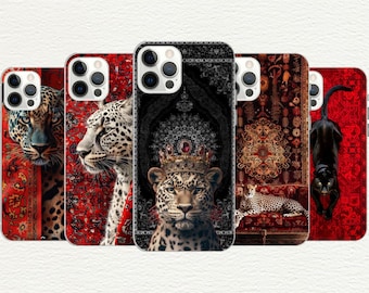 Oriental Leopard Rug Phone Case: Customizable TPU Panther Cover