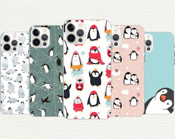 Funda de teléfono de pingüino con estampado animal de invierno y cubierta de TPU