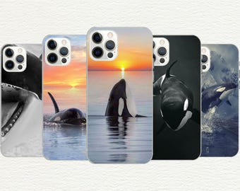 Funda de teléfono con diseño de orca: carcasa de TPU personalizada, regalo de animal marino