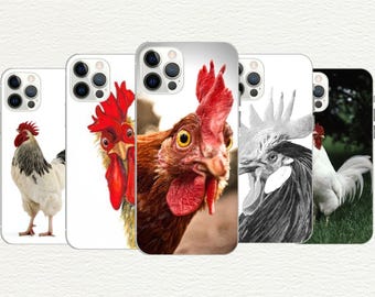 Rooster Phone Case, Farmlife Gift, Animal Lover, Cockerel, Chicken Case, Iphone 16, 15, 14, 13, 12, 11, X, Galaxy S, A, Custom Phone Case