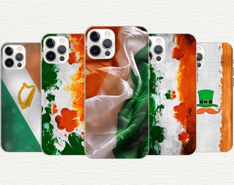Funda para teléfono con bandera irlandesa: trébol del Día de San Patricio, carcasa de TPU personalizable