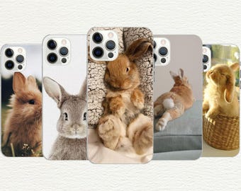 Bunny Rabbit Phone Case, Flexible TPU Covers for Samsung Galaxy and Google Pixel Models