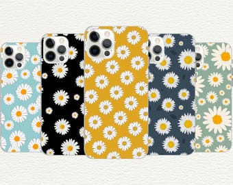Daisy Flower Phone Case, Floral Design, Customizable TPU Cover