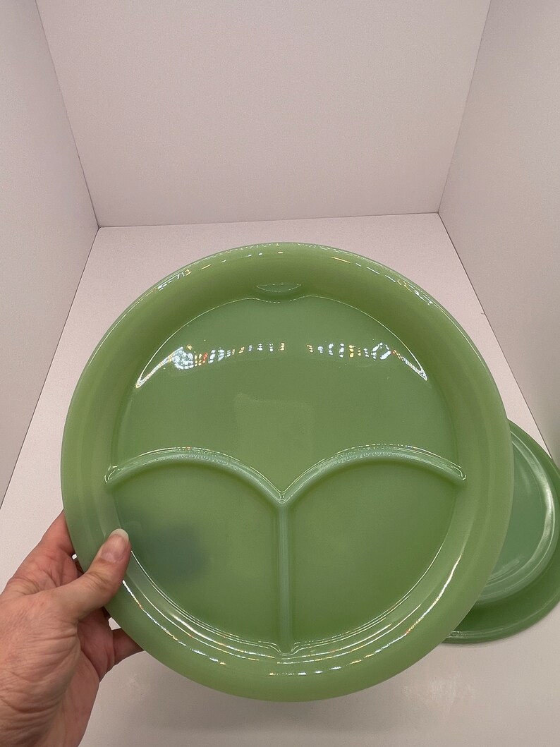 Fire King Jadeite Restaurant Ware Divided Dinner Plate Etsy