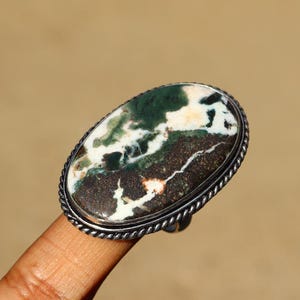 Facettierte Zebra Jaspis Ring / Zebra Jaspis Ring / Zebra Jaspis Ring / 925 Silber Ring / Zebra Jaspis Ring