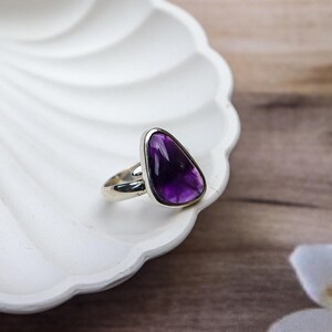 Sterling Silver Amethyst Ring/925 Sterling Silver Ring/Amethyst Ring/Handmade Amethyst Gemstone Ring/Amethyst Silver Ring/Statement ring